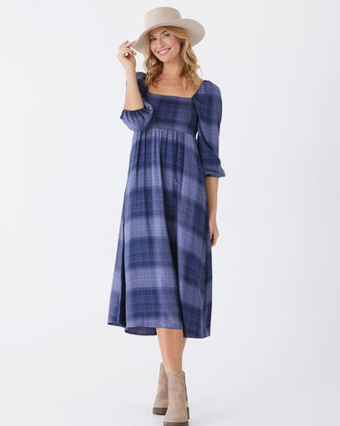 Faye Sierra Plaid Woven Midi Dress Threads 4 Thought 