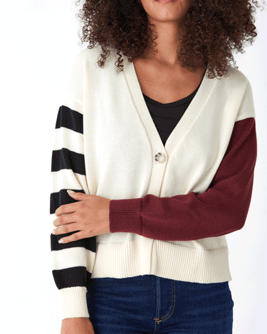 Cicely Colorblock Sweater Knit Cardigan Threads 4 Thought 