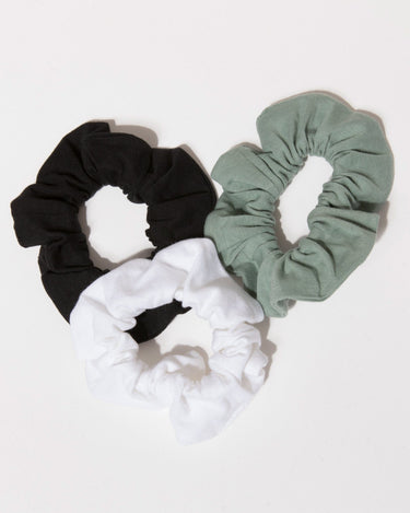 Invincible Scrunchie Set Of 3 - Black, White, Black Accessories Scrunchie Threads 4 Thought 