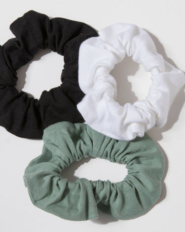 Invincible Scrunchie Set Of 3 - Black, White, Black Accessories Scrunchie Threads 4 Thought 