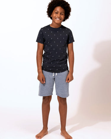 Boys Micro Anchor Print Tee Boys Tops Tshirt Threads 4 Thought 