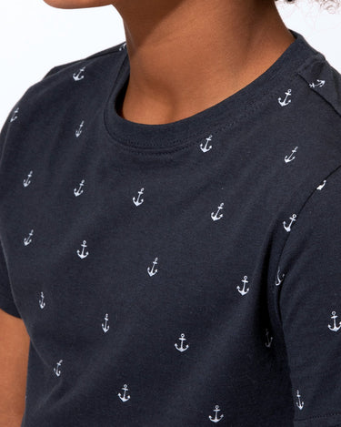 Boys Micro Anchor Print Tee Boys Tops Tshirt Threads 4 Thought 