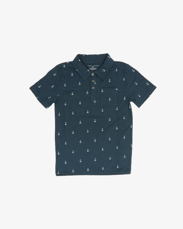 Boys Micro Anchor Print Polo Boys Tops Threads 4 Thought 