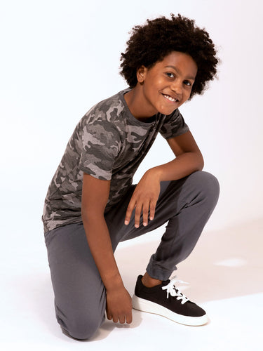 Boys Short Sleeve Camo Henley Boys Tops Threads 4 Thought 