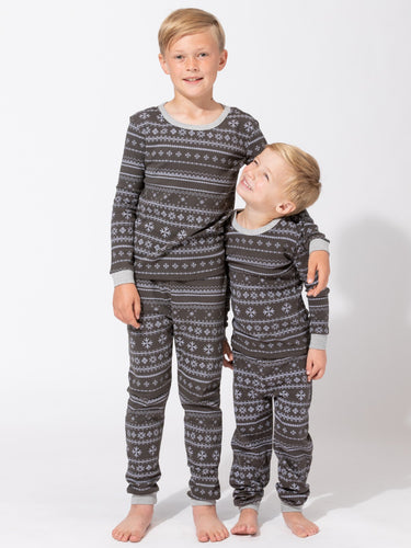 Kids Snowflake Fair Isle Pajama Family Jammies Theo+Leigh 