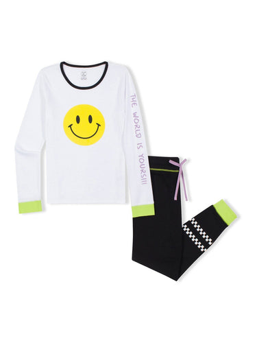 Theo + Leigh X Little Nomad Smiley Pajama Set Womens Pajamas Theo+Leigh 