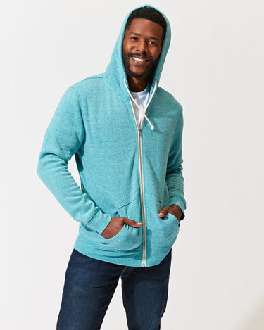 Triblend Zip Fleece Hoodie Mens Outerwear Sweatshirt Threads 4 Thought