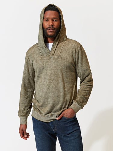 Kieran Burnout Henley Hoodie Mens Outerwear Sweatshirt Threads 4 Thought