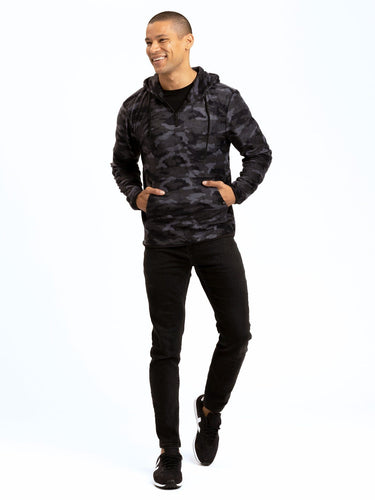 Breton Camo Half-Zip Hoodie Mens Outerwear Sweatshirt Threads 4 Thought 