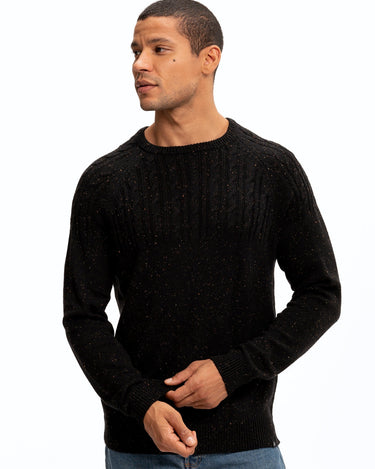 Crewneck Wool Sweater | Wood Fleck