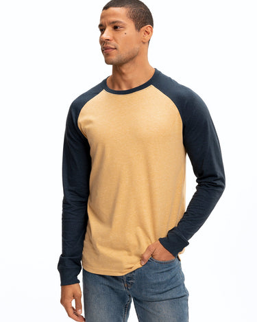 Triblend Long Sleeve Raglan Tee Mens Tops Tshirt Long Threads 4 Thought 