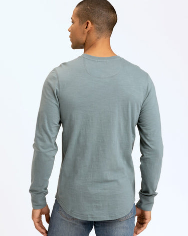 Leeroy Long Sleeve Slub Henley Mens Tops Tshirt Long Threads 4 Thought 