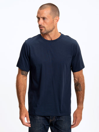 Men's Invincible Short Sleeve Crew in Raw Denim – Threads 4 Thought