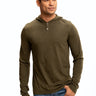 Long Sleeve Triblend 2-Button Henley Hoodie Mens Tops Tshirt Long Threads 4 Thought 