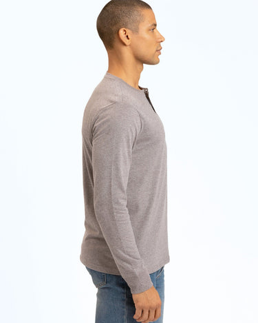 Long Sleeve Triblend 2-Button Henley Mens Tops tshirt Long Threads 4 Thought 