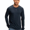 Long Sleeve Triblend 2-Button Henley Mens Tops tshirt Long Threads 4 Thought 