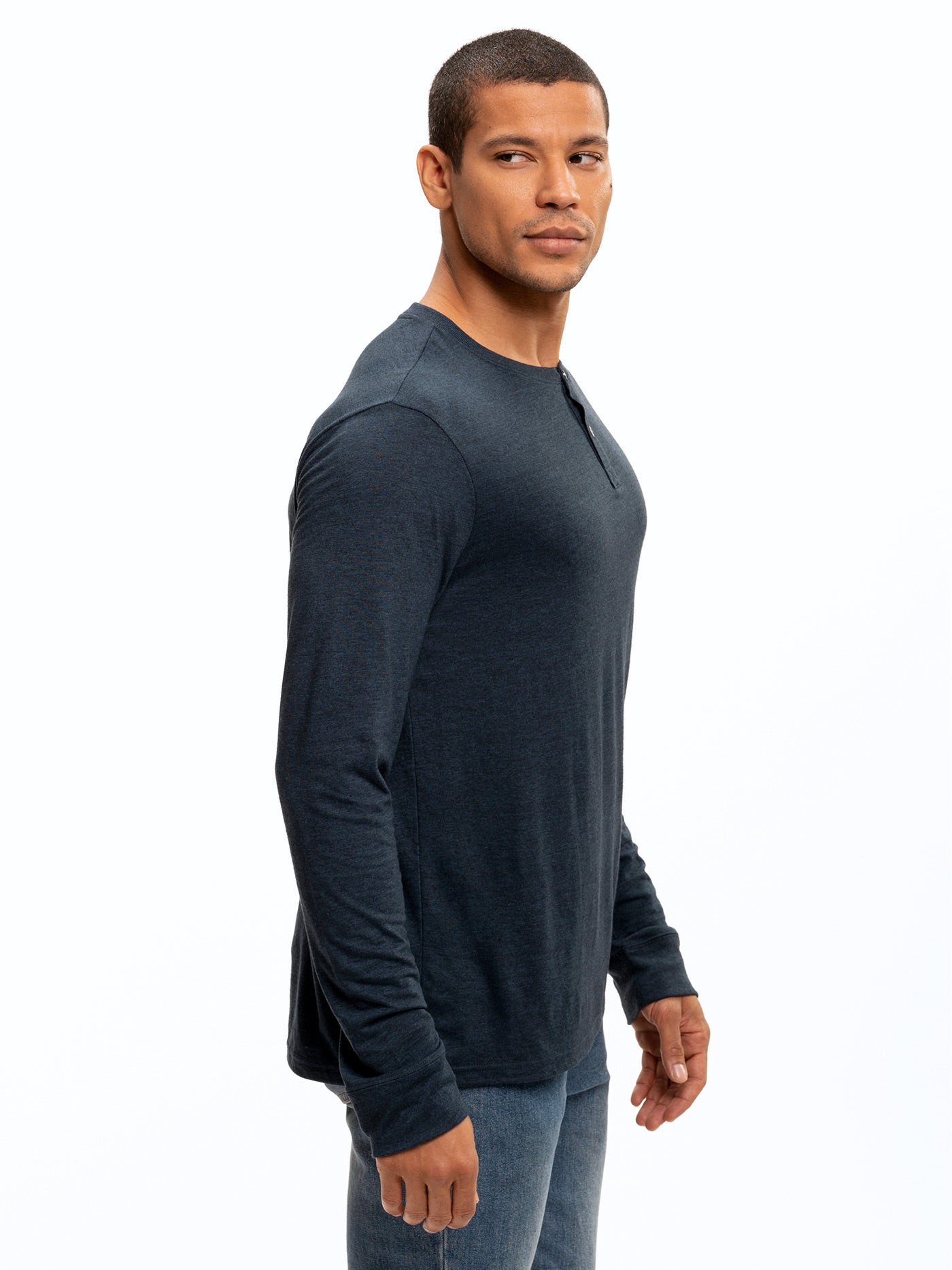 Long Sleeve Triblend 2-Button Henley – Threads 4 Thought