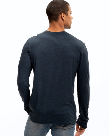 Long Sleeve Triblend 2-Button Henley Mens Tops tshirt Long Threads 4 Thought 