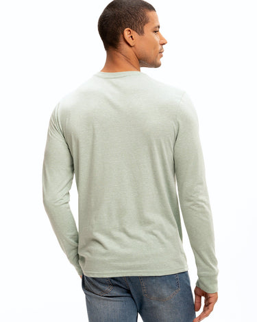 Long Sleeve Triblend 2-Button Henley Mens Tops Tshirt Long Threads 4 Thought 