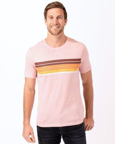 Triblend Gradient Chest Stripe Crew Mens Tops Tshirt Short Threads 4 Thought 