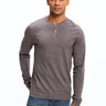 Braeden Black Fleck Long Sleeve Triblend Henley Mens Tops Tshirt Long Threads 4 Thought 