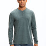 Braeden Black Fleck Long Sleeve Triblend Henley Mens Tops Tshirt Long Threads 4 Thought 