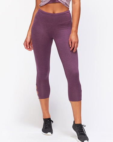 Monica Crop Criss Cross Legging Womens Bottoms Leggings Threads 4 Thought XS Heather Currant 