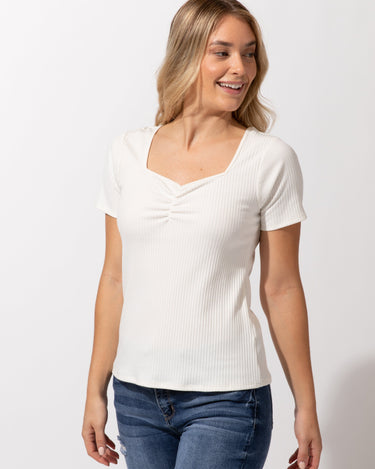 Genevieve Sweetheart Rib Top Womens Tops Threads 4 Thought 