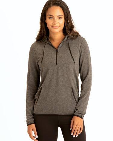 Kyanna FeatherLoop Half Zip Hoodie Womens Outerwear Sweatshirt Threads 4 Thought 