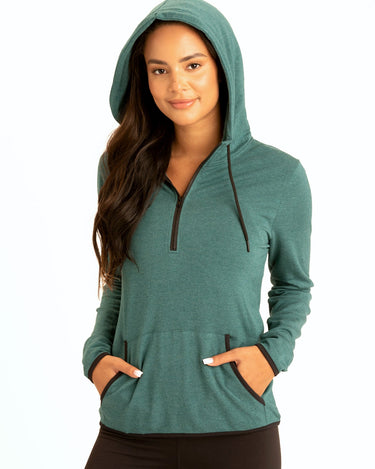 Kyanna FeatherLoop Half Zip Hoodie Womens Outerwear Sweatshirt Threads 4 Thought 