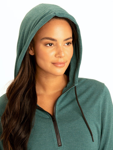 Kyanna FeatherLoop Half Zip Hoodie Womens Outerwear Sweatshirt Threads 4 Thought 