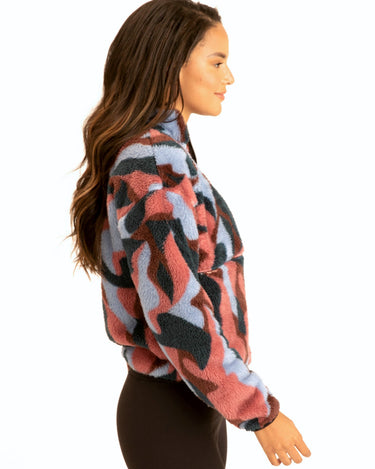 Katya Abstract Camo Print 1/2 Zip Pullover Womens Outerwear Sweatshirt Threads 4 Thought 