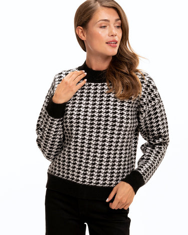 Elexia Houndstooth Sweater Womens Outerwear Sweater Threads 4 Thought 