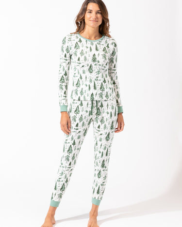 Women's Pine Forest Pajama Set Womens Pajamas Threads 4 Thought 