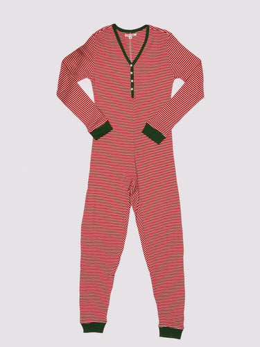 Womens Holiday Stripe Onesie Womens Pajamas Theo+Leigh 