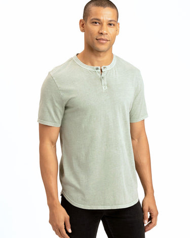 Draco Mineral Wash Short Sleeve Henley Mens Tops Tshirt Short Threads 4 Thought 