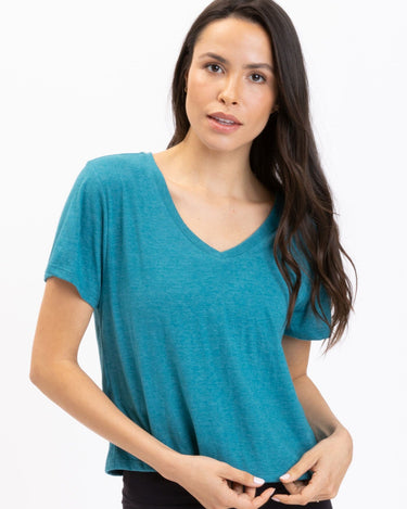 Ada Triblend V-Neck Tee Womens Tops Short Threads 4 Thought 