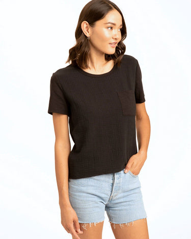 Avelina Gauze Mix Pocket Tee Womens Tops Short Threads 4 Thought 