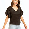 Averil Sateen V-Neck Top Womens Tops Short Threads 4 Thought 